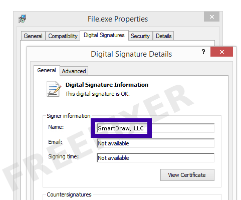 Screenshot of the SmartDraw, LLC certificate